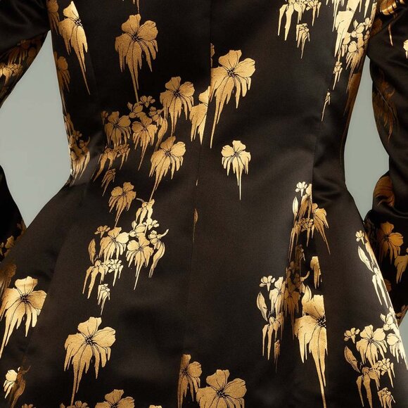 CYNTHIA ROWLEY Dripping In Gold Fitted Blazer Sz 10 - Picture 6 of 8